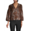 Veronica Beard Aileen Leopard-Print Linen Top