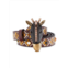 Valentino Garavani Wood & Bronze Sculptural Leather Belt