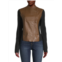 Patrizia Luca Faux Leather Colorblock Jacket