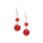 Kenneth Jay Lane Silvertone & Resin Double Ball Drop Earrings