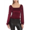 Bagatelle Shirred Velvet Top