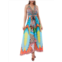 Ranee  s Mixed Print Halter Cover Up Dress