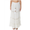 Ranee  s Swiss Dot Lace Trim Maxi Skirt