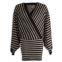 Balmain Striped Dress In Black And White Viscose