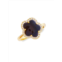 JanKuo 14K Goldplated, Onyx & Cubic Zirconia Clover Ring