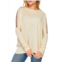 BLUEGREY Woven Trim Dolman Sweatshirt