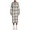 360 Sweater Indigo Plaid Midi Shirt Dress