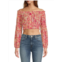 Poupette St Barth Rachel Floral Off The Shoulder Crop Top