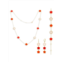 JanKuo Flower 3-Piece 14K Goldplated, Crystal, Synthetic Coral & Agate Set