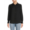 Ellen Tracy Solid Smocked Trim Shirt