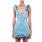 Area Ostrich Feather Denim Minidress