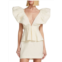 Ronny Kobo Calin Mixed Media Mini Peplum Dress