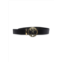 Moschino Double Question Mark Belt In Black Leather