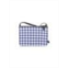 Celine Trio Gingham Crossbody Bag In Blue And White Cotton