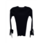 Max Mara Sportmax Crewneck Sweater In Navy Blue Viscose