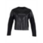 Dsquared2 Faux Leather Jumper In Black Polyester