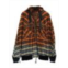 Sacai Plaid Ombre Hoodie In Orange Cotton