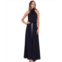 Betsy & Adam Mock Neck Wide Leg Crepe Jumpsuit