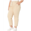 NYDJ Plus Size Plus Size Relaxed Stretch Twill Trousers with Fray Hem in Warm Sand