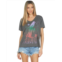 Lauren Moshi Elara Janis Joplin with Crystals Boyfriend V-Neck Tee