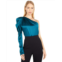 Cushnie One Shoulder Fitted Top with Draped Sleeve