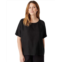 Eileen Fisher Round Neck Boxy Top in Organic Handkerchief Linen