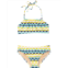 Toobydoo Fun Pattern Bandeau Halter Bikini (Infant/Toddler/Little Kids/Big Kids)