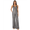 Jonathan Simkhai Metallic Chiffon Tie Back Jumpsuit Cover-Up