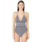 Jonathan Simkhai Striped Smocked Halter One-Piece