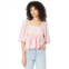 MOON RIVER Balloon Sleeve Woven Top