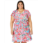 Womens Donna Morgan Plus Size Mini Dress with Flutter Sleeve