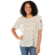 Bobeau Cold-Shoulder Flounce Sleeve Top