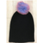 Autumn Cashmere womens unicorn hat with pom pom in black