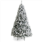 QuikFurn 7.5 foot easy set up snow flocked faux pine christmas tree with metal stand