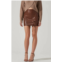 ASTR atwell faux leather skirt in chestnut