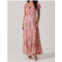 ASTR roseline off shoulder floral maxi dress in pink orange