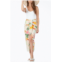 LUCCA floral-print gathered sarong skirt in white tropical