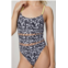 AMIR SLAMA cutout one-piece swimsuit in blue mini flowers