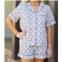 LATTELOVE voile short sleeve short set in tile print