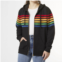 COCO + CARMEN amora multi stripe zip-up sweatshirt in black