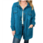 ZENANA oversized basic fleece shacket in teal