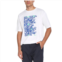 Hugo Boss men blue logo crew neck tee 5 in white