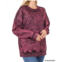 ZENANA french terry mineral wash sweatshirt in dark burgundy