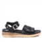 Xti womens wedge sandals in black