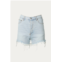 By Together distressed frayed high-rise denim shorts in light blue