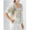 Smythe button front square neck blouse in pastel floral