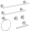 Hivvago 6-piece stainless steel towel rack set wall mount - brushed nickel