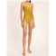 ADRIANA DEGREAS solid strapless swimsuit with cut-outs in citrus