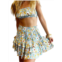 DRESS FORUM skye ruffle mini skirt in floral sky