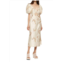 ALEMAIS emery embroidered midi dress in beige